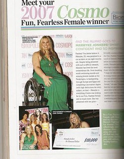 Paralympian named Fun Fearless Female by Cosmopolitan Magazine