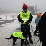 At the snow with guide dog ekka