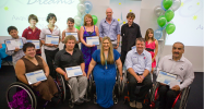 group of athletes receiving awards from Marayke Jonkers